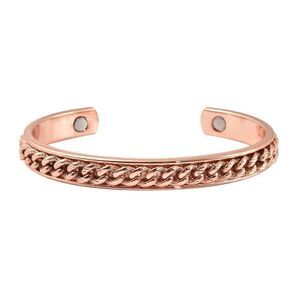 Chain Pattern Adjustable Cuff Bracelet in Rosetone (6.50 In)